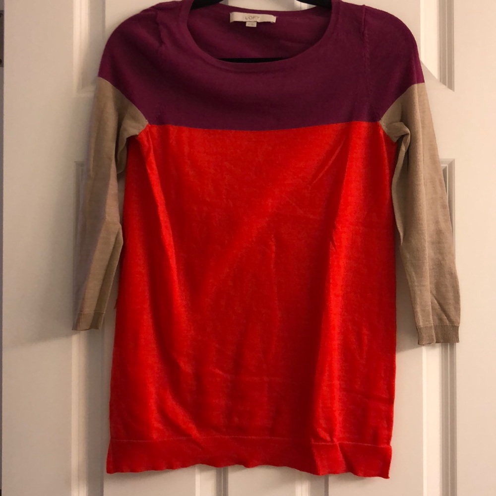 LOFT color-block tunic sweater